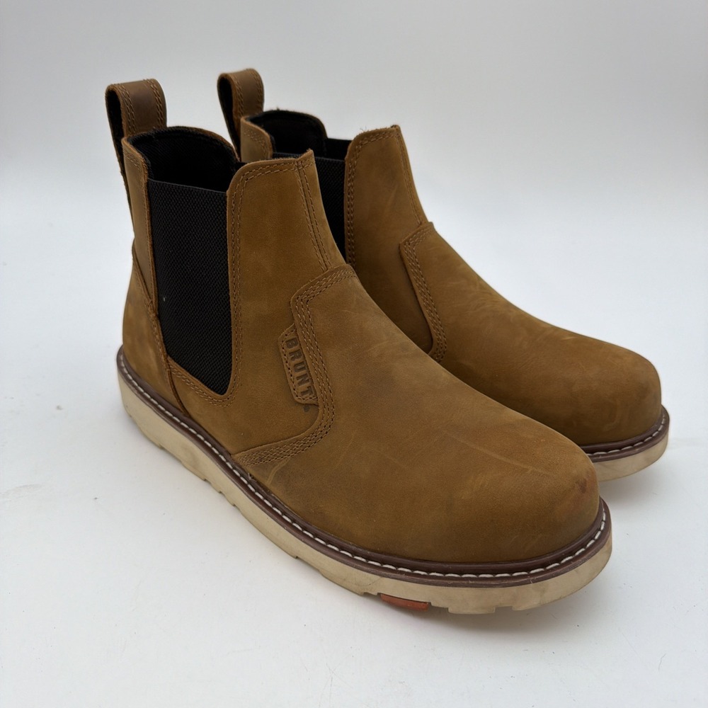 BRUNT The Ohman (Comp Toe) 6" Slip-On Comp Toe Work Boot, Brown size 10